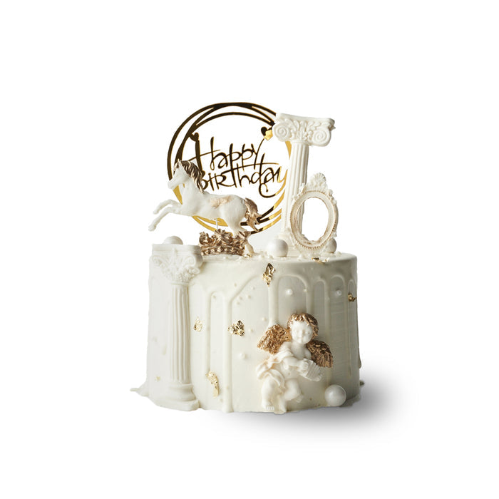 VaVa Designer Cakes Roman Holiday Golden Angel Cake – Luxurious Korean Style Celebration