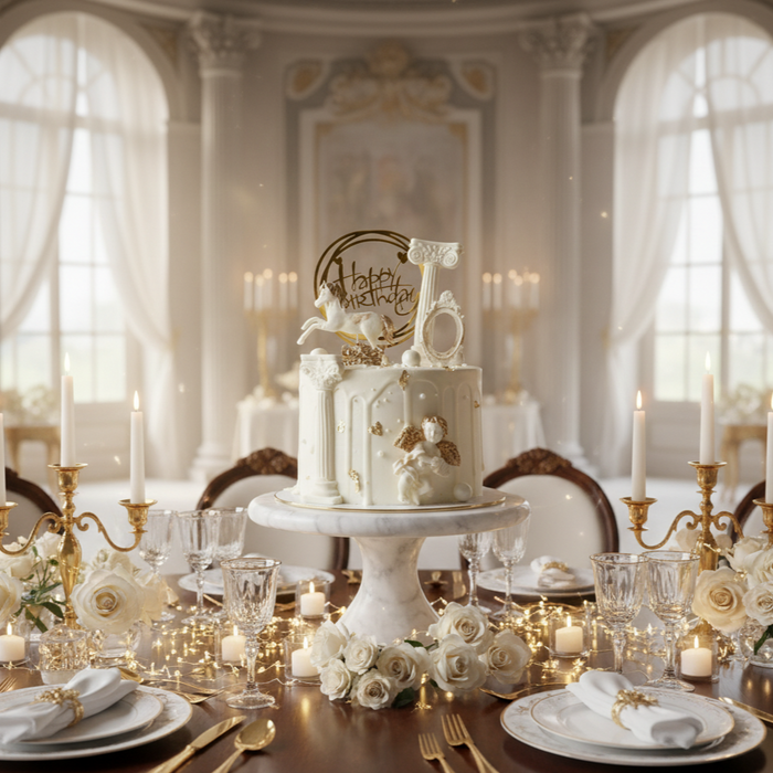 VaVa Designer Cakes Roman Holiday Golden Angel Cake – Luxurious Korean Style Celebration