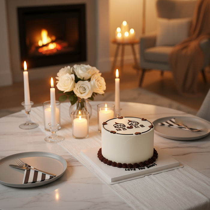 VaVa Designer Cakes Romance in the House Cake – A Love Story in Black and White