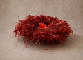 RUST Curly Wool Blanket | Hand Felted Natural Sheep Curls Photography Prop