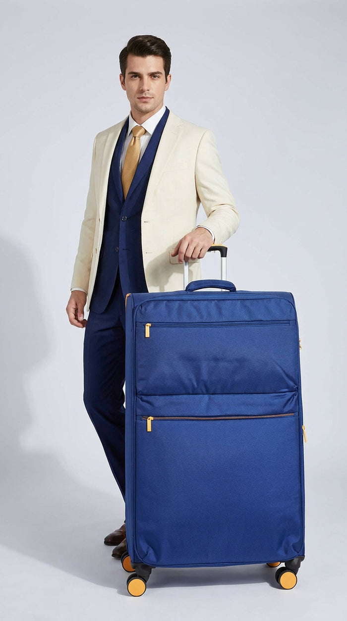 Soft Shell Expandable Suitcase 4 Piece Luggage Set – Moses Blue