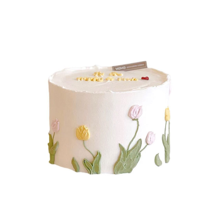 VaVa Designer Cakes Spring Tulip Garden Cake – A Blooming Delight for Every Celebration
