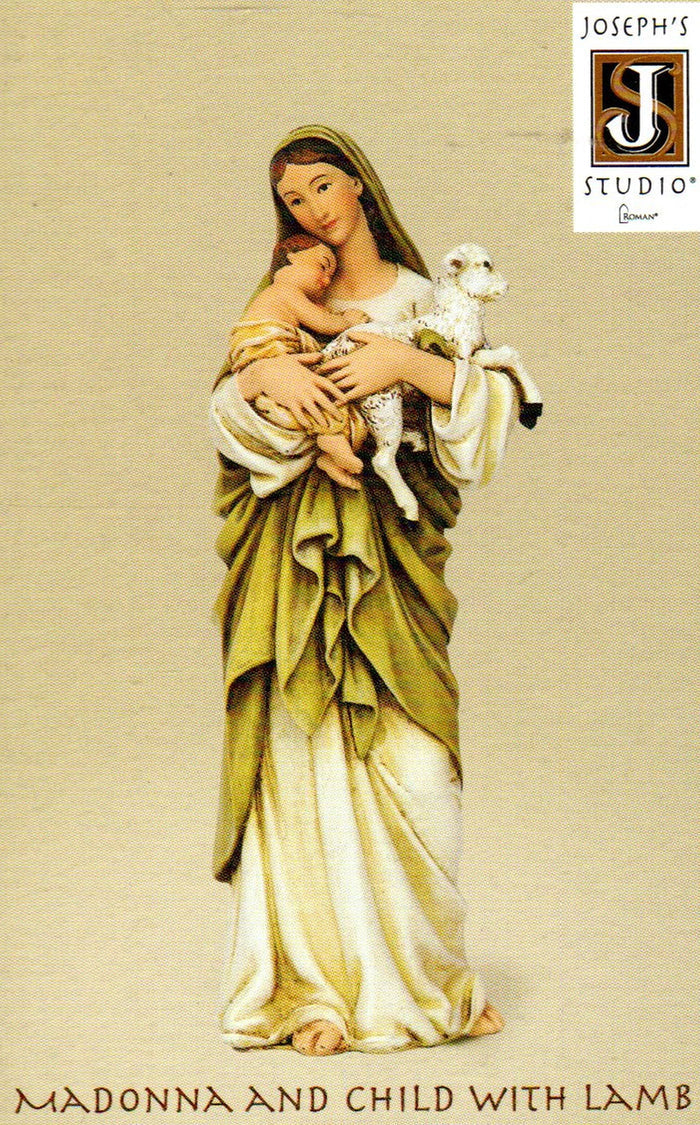 Statue - Madonna and Child with Lamb 150mm 60693
