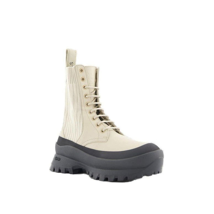 Stella McCartney Chelsea Knit Lace-Up Trace Boots