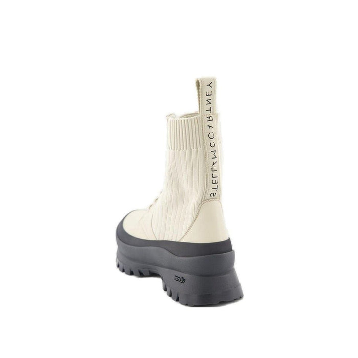 Stella McCartney Chelsea Knit Lace-Up Trace Boots