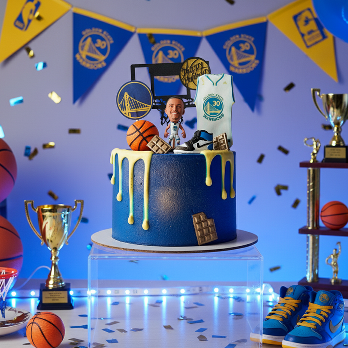VaVa Designer Cakes Stephen Curry Basketball Cake – Warriors Inspired Celebration