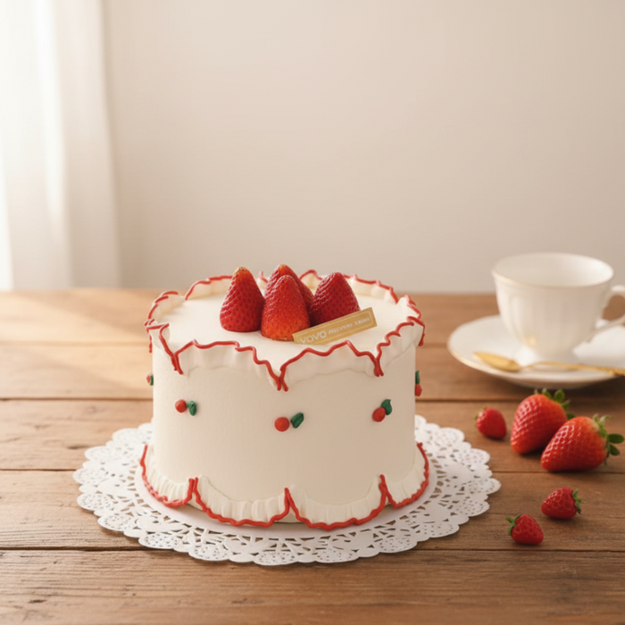 VaVa Designer Cakes Strawberry Whip Vintage Chiffon Cake – A Classic Beauty with a Sweet Touch