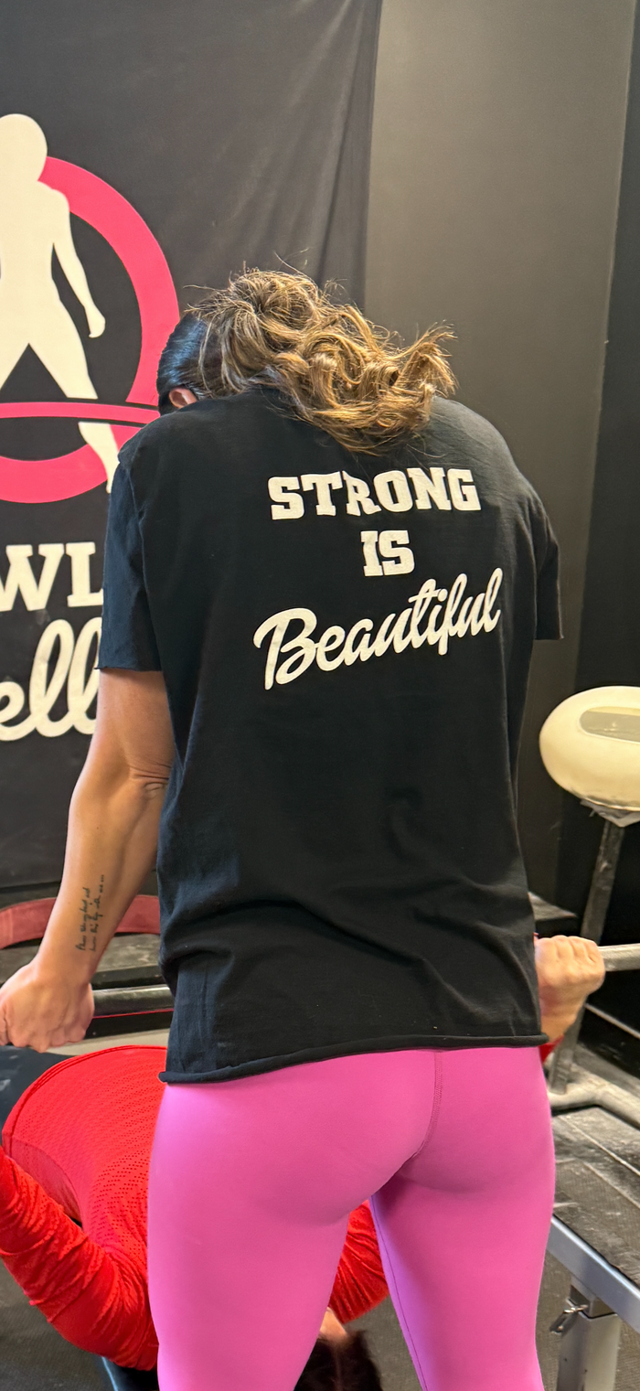 Strong Is Beautiful  - Unisex Softstyle T-Shirt - White Print on on back.