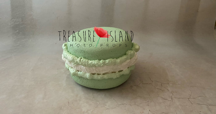 Giant mint styrofoam macaron prop for Cake Smash photography