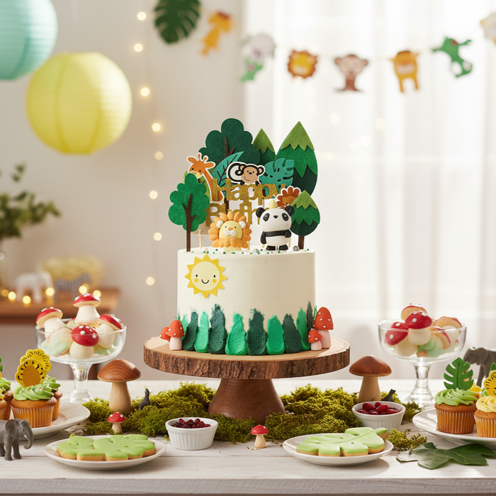 VaVa Designer Cakes Summer Forest Jungle Safari Cake – A Whimsical Adventure in Every Bite