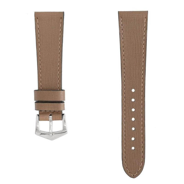 Taupe Saffiano  Leather Watch Strap - Taupe Color - Leather strap- Milano Straps