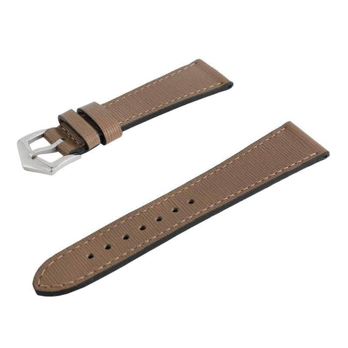 Taupe Saffiano  Leather Watch Strap - Taupe Color - Leather strap- Milano Straps