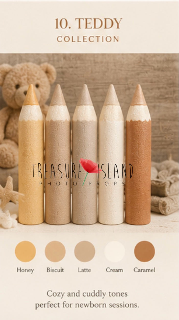 Teddy Collection  Luxury Foam Pencil Set | Fine Art Photography Props - 3 sizes