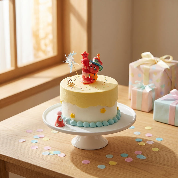 VaVa Designer Cakes Twinkle Twinkle Chiffon Cake - with Starry Yellow Drip Design