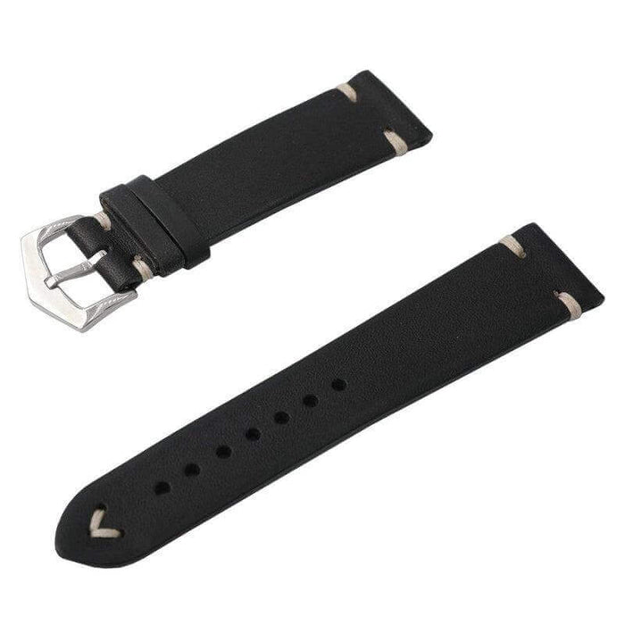 Black Vintage Leather Watch Strap - Black Color - Leather strap- Milano Straps