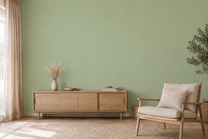 VOLVOX Espressivo Lehmfarbe 067 tierra-verde – Raumwirkung