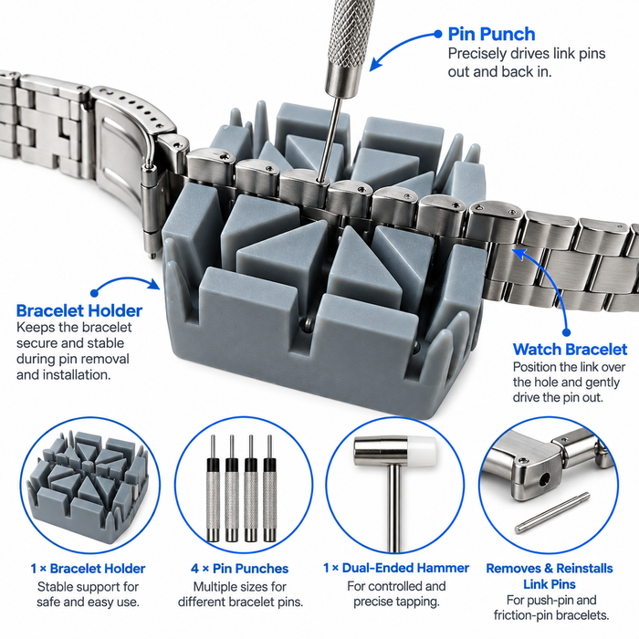 Watch Bracelet Rivet Pin Removal & Installation Set