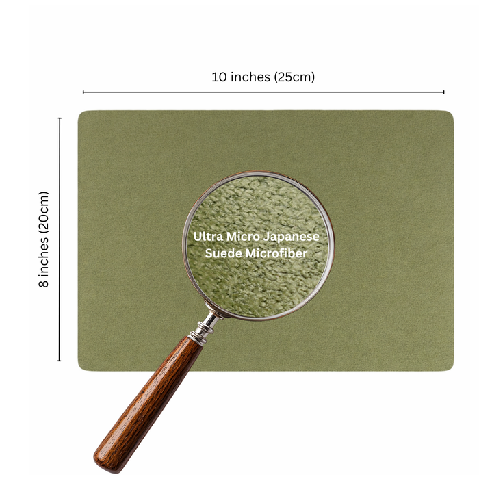 Ultrasoft suede microfiber watch polishing cloth for safely cleaning and maintaining watch cases and crystals