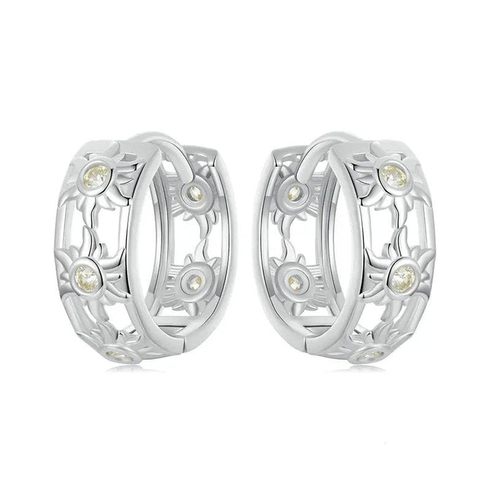 White Gold Plated Inifinite Love Hoop Earring Cartilage Earrings Lightweight
