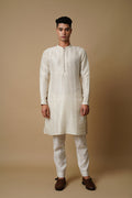 White Kurta Set in Handloom Chanderi