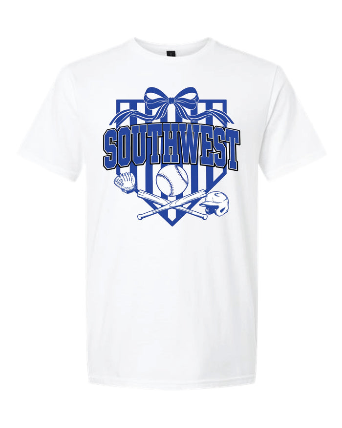 White Southwest Diamond Bow Tee