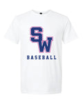 White SW Baseball Tee