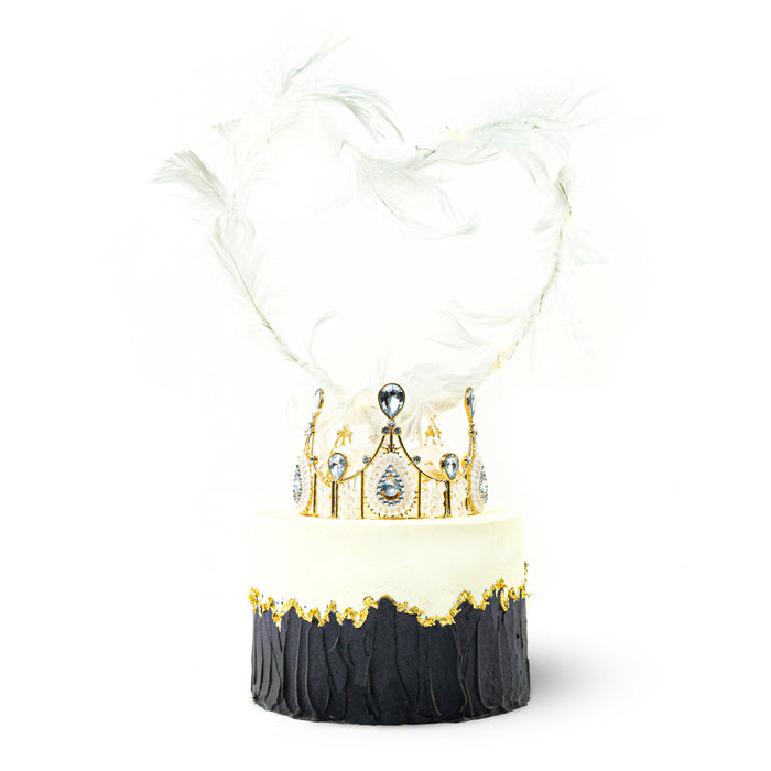 VaVa Designer Cakes Wings of Love Royal Crown Chiffon Cake – A Regal Dream with Feathered Elegance