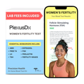 PlexusDx Women's Fertility at-home blood test kit box with reproductive hormone biomarker analysis