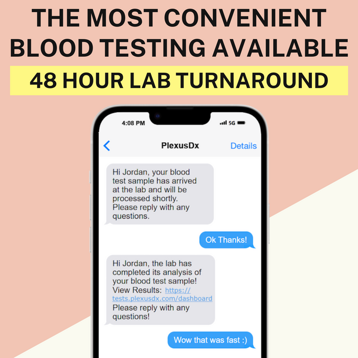 PlexusDx at-home blood testing: most convenient testing available with 48-hour CLIA-certified lab turnaround