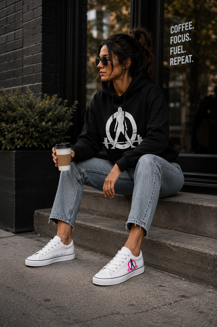 Women's Low Top Sneakers - Classic Color Distressed Logo