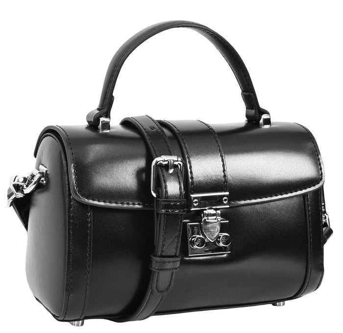 Women’s Real Leather Dolly Bag with Top Handle & Detachable Shoulder Strap Liv