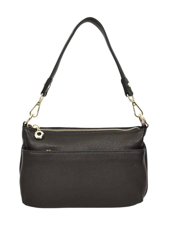 Women’s Real Leather Shoulder Handbag Multi Compartment with Detachable Strap Georgina