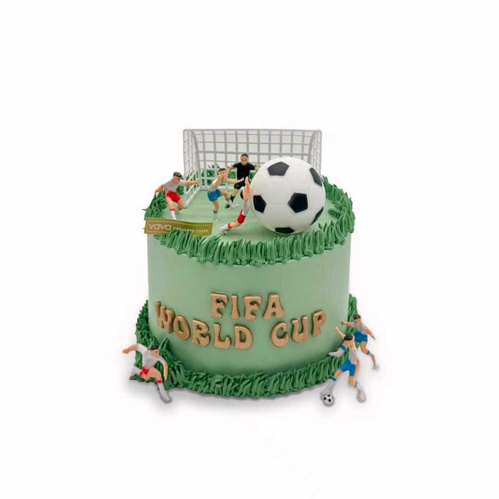 VaVa Designer Cakes World Cup Soccer Field Chiffon Cake - with Goal & Ball